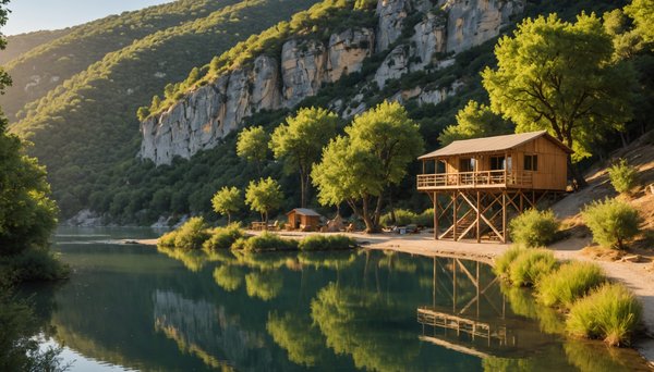 Types d'hébergement insolite pour la location vacances en camping près de la nature à Vallon Pont d'Arc ?